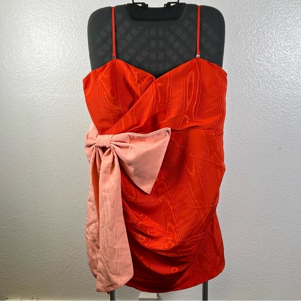 Future Collective Women’s Red and Pink Dress with Bow Size XL